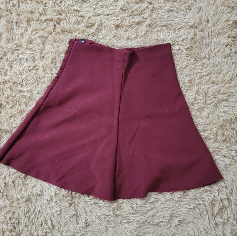 Burgundy skater skirt